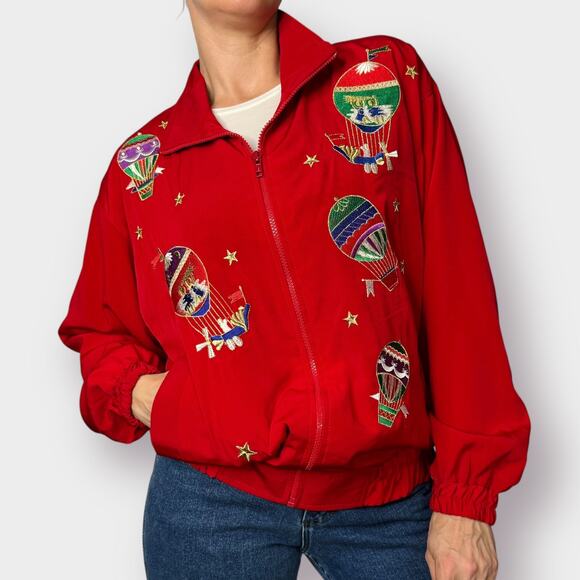 90s Ocean Accents Hot Air Balloon Jacket Size L - Picture 4 of 8